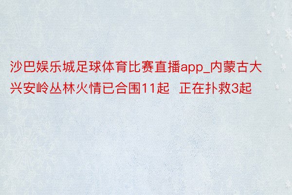 沙巴娱乐城足球体育比赛直播app_内蒙古大兴安岭丛林火情已合围11起  正在扑救3起